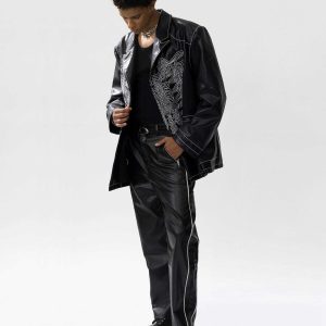classic black skull jacket [edgy] streetwear essential 8973
